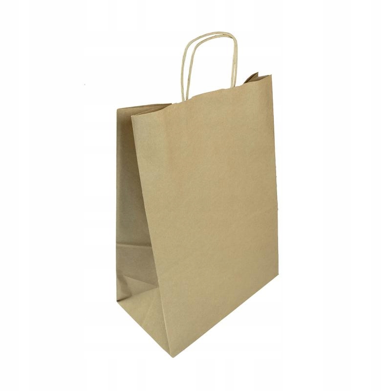 

Torby Kraft Papierowe 18x8x21 rolowany uchwyt x 25