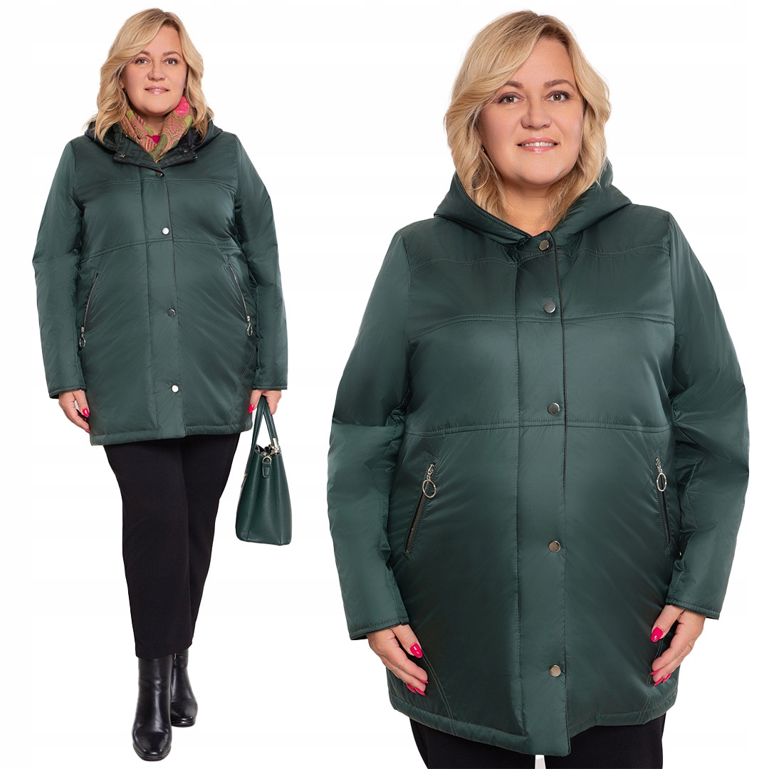 Tmavě zelená bunda s kapucí 48