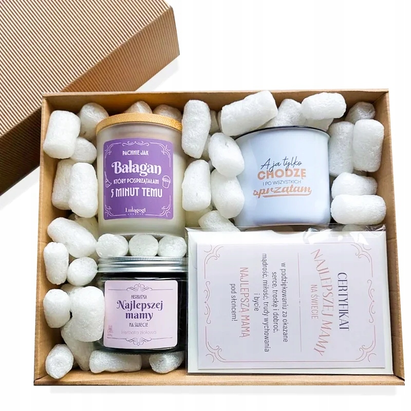 Dárková sada pro maminku Svíčka Smaltovaný Hrnek Čaj A Kartička