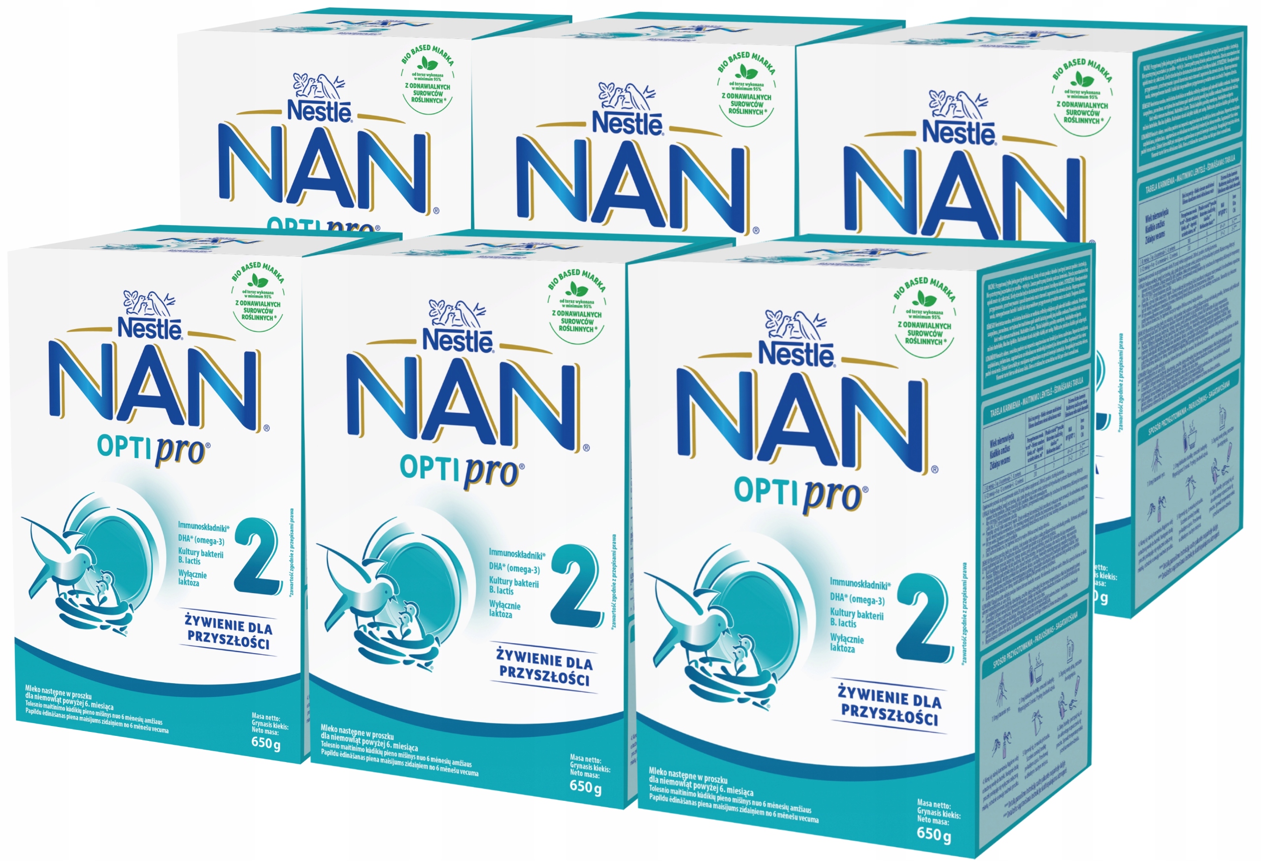 Nestlé Nan OptiPro 2 Mleko modyfikowane dla dzieci 6 12 miesięcy 6x 650 g