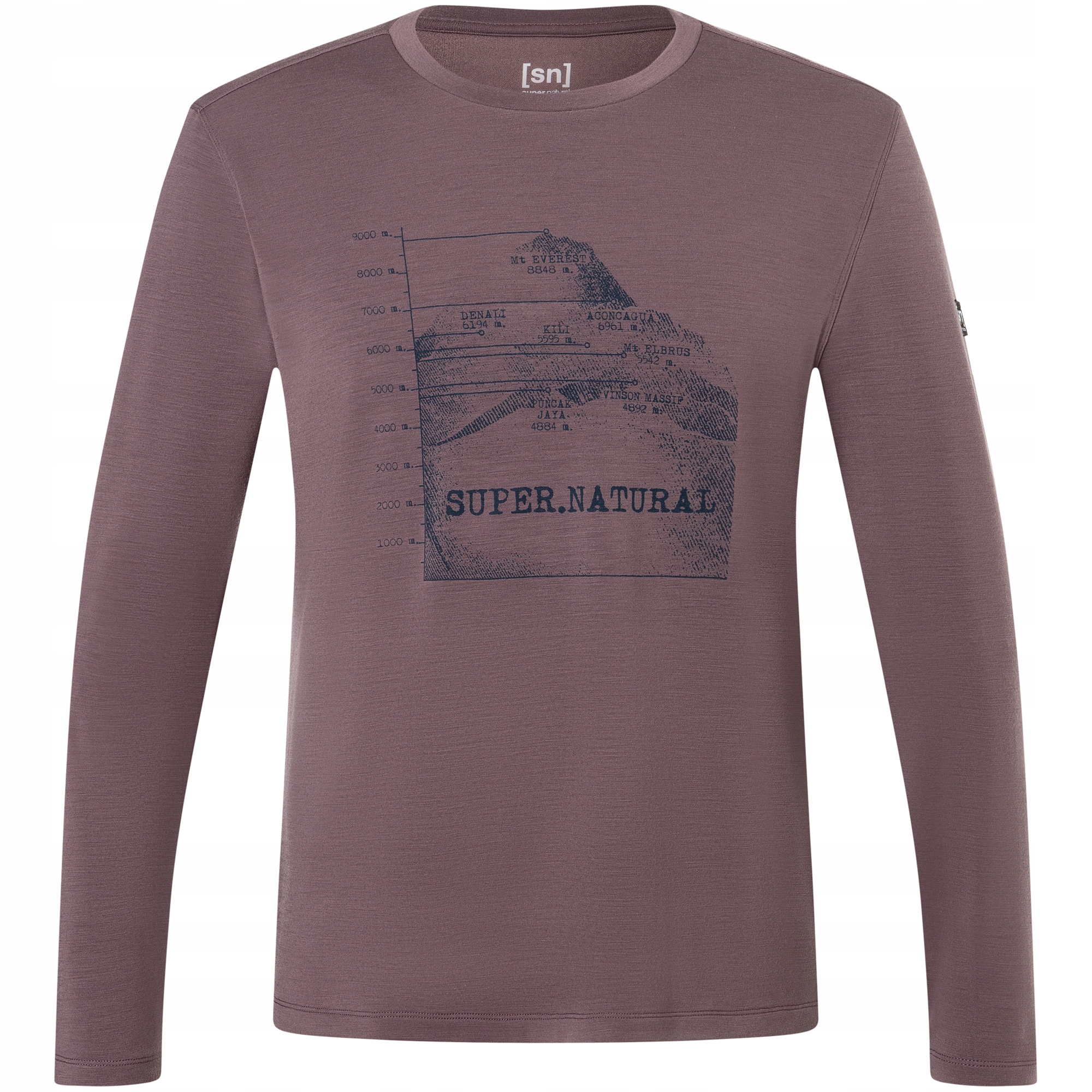 Koszulka męska longsleeve Super.natural M 7 Peaks Brush Ls fioletowa r. L