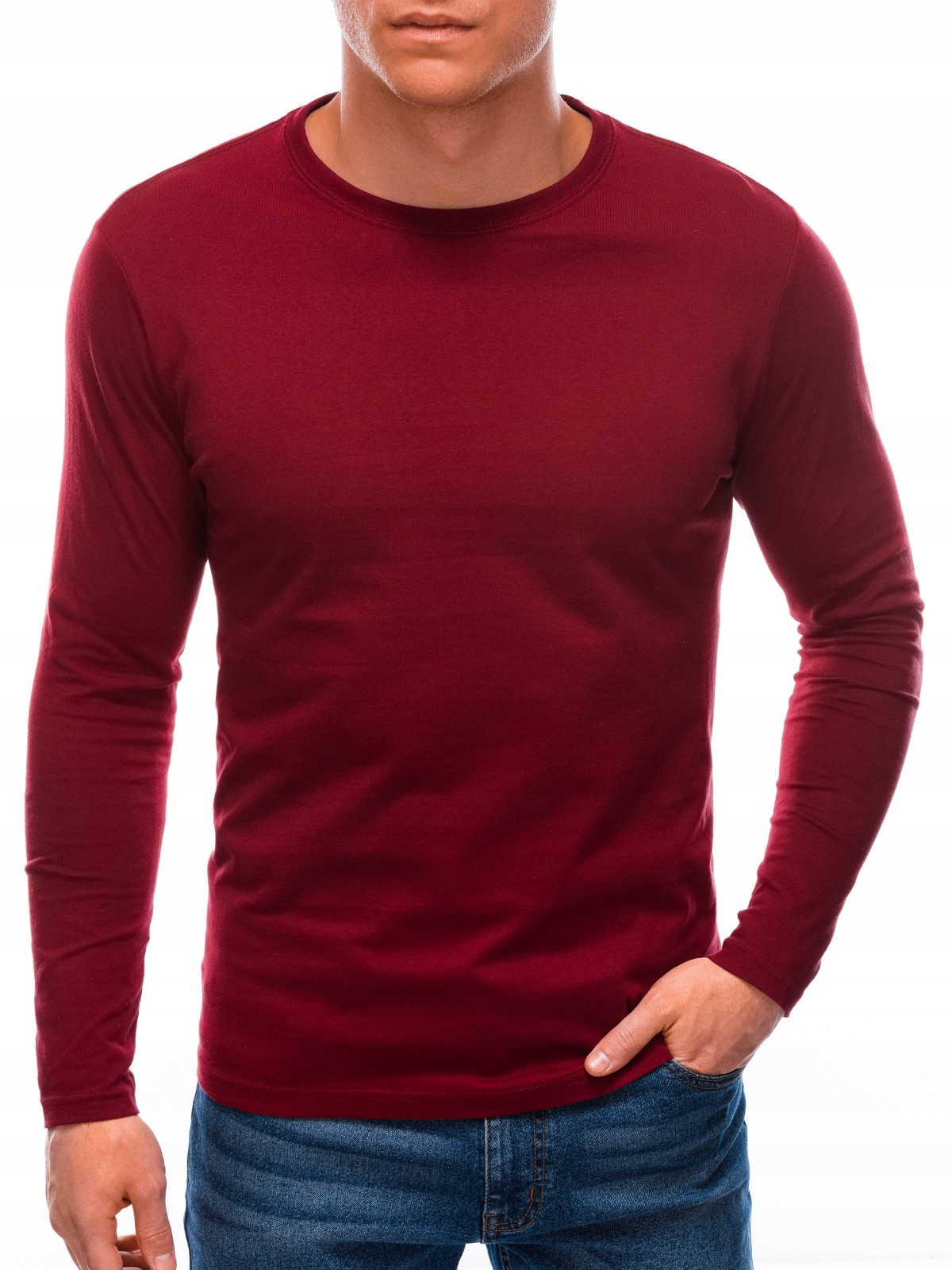 

Longsleeve męski basic bawełna 59L bordowy S