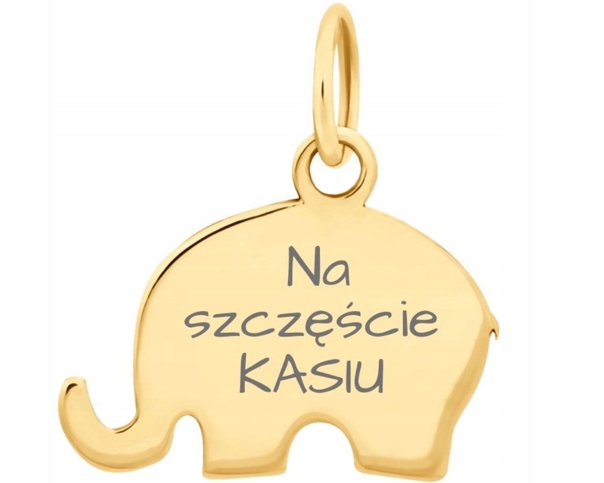 Zlatý Přívěsek Slon S Gravírováním 585