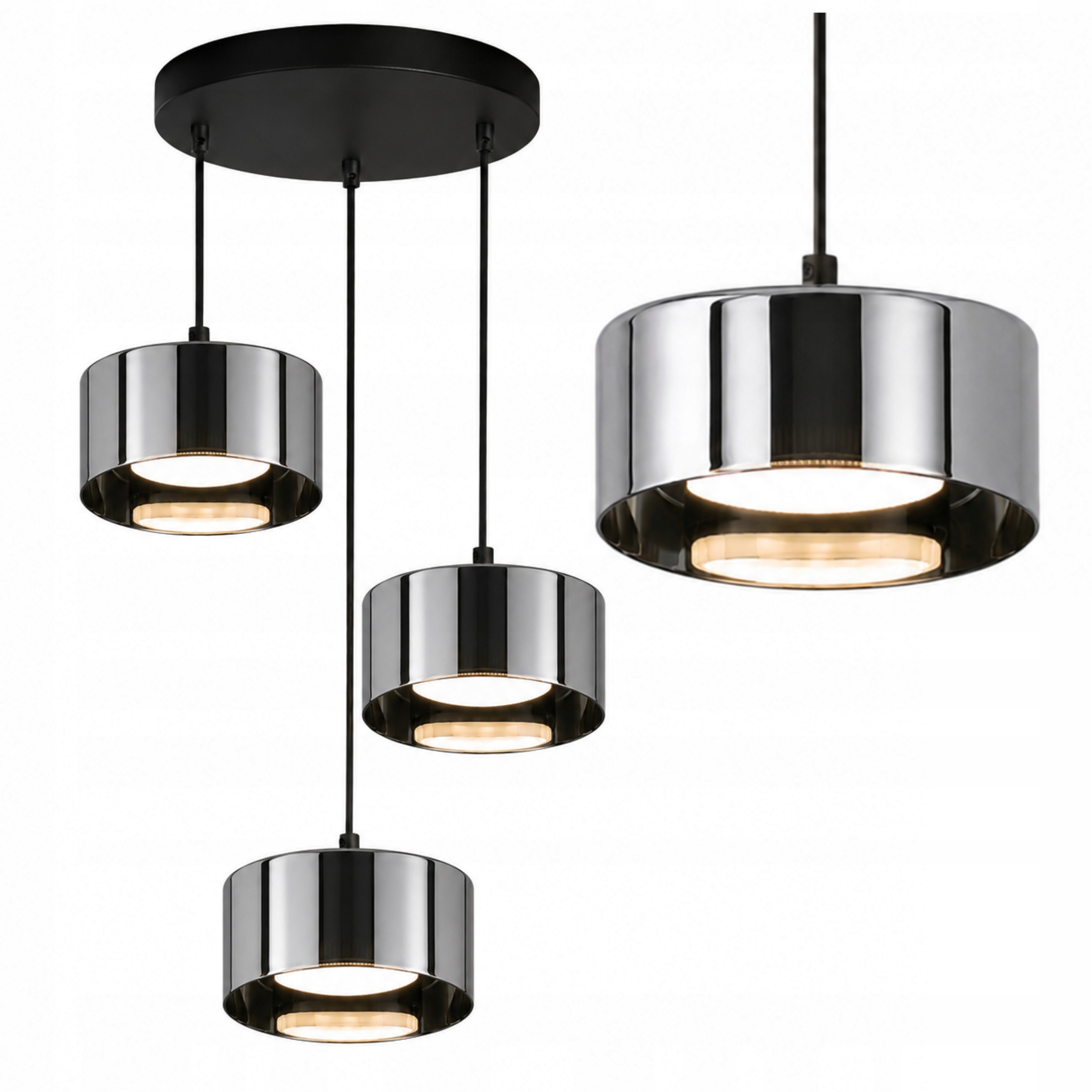 Lustr do obývacího pokoje stropní svítidlo Led Černá Trojitá Moderní Loft GX53