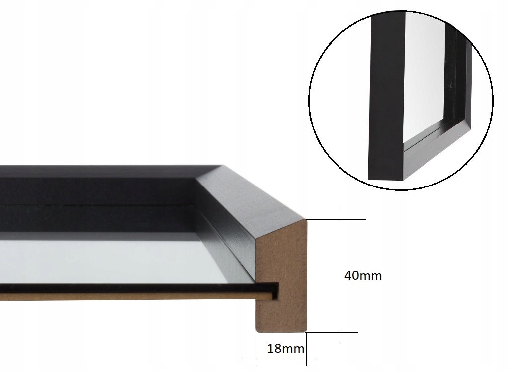 HIT! Lustro 80x60 wąska KASETONOWA rama BIAŁA Kod producenta L120X60KB