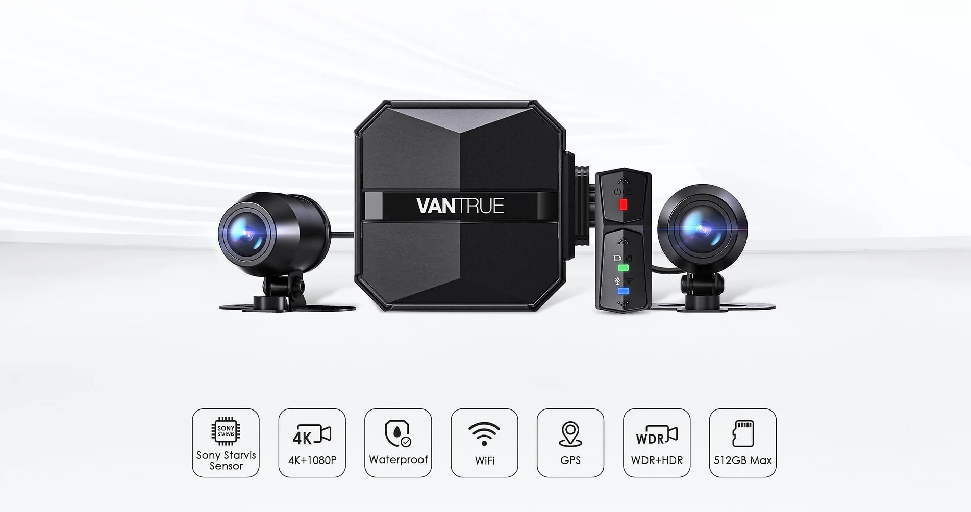 VANTRUE F1 Kamera Motocyklowa 4K 1080P WiFi GPS Wodoodporna Nocna Wizja — miniatura 10