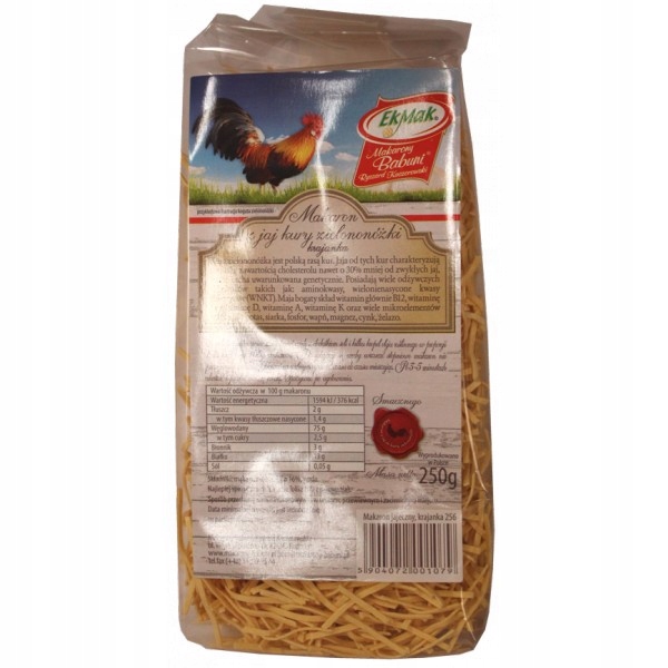 8X Eko Mak Těstoviny z vajec slepice zelenonožky krajanka 256 250 g