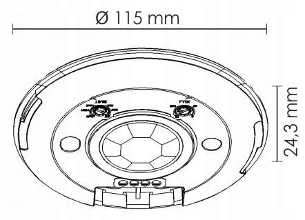 CZUJNIK RUCHU SUFITOWY ULTRA PŁASKI LED PIR 360° Stan opakowania oryginalne