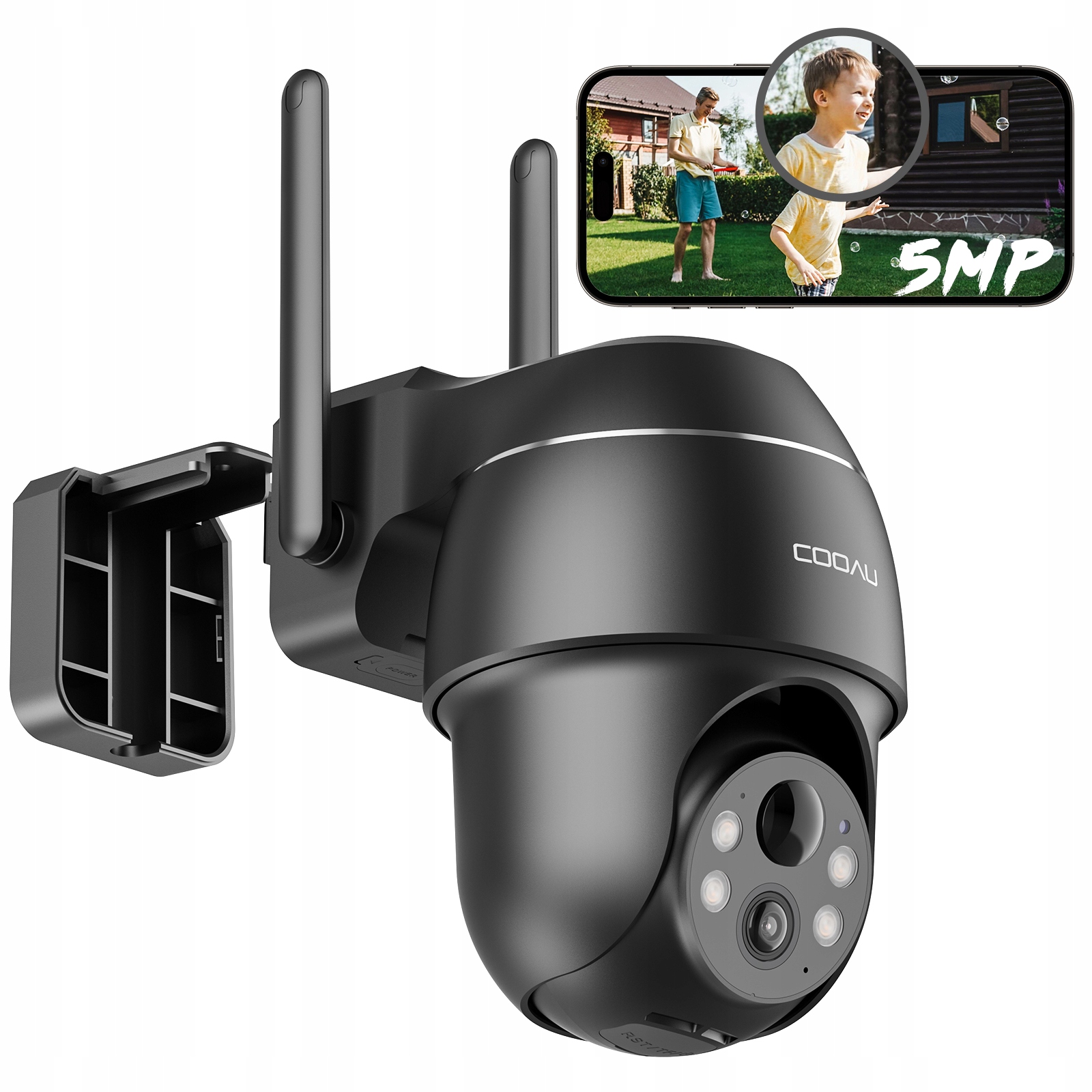 Bezdrátová Venkovní Wifi Kamera Otočná Ip 5 Mp Monitoring P2P Baterie