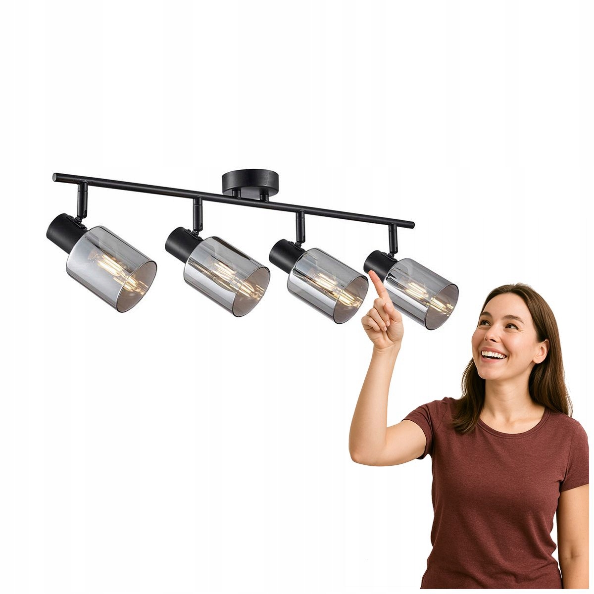 Lampa reflektor spot Santia SPL-65342-4-BK-SG Italux