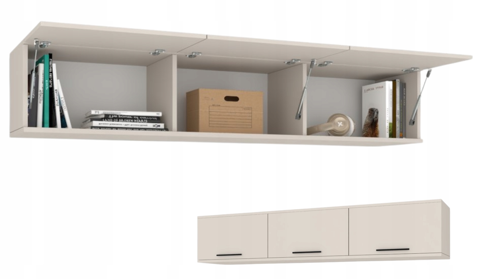 Závesná skrinka s horizontálnou policou do obývačky Nad Rtv King 3D Up Kašmír 160