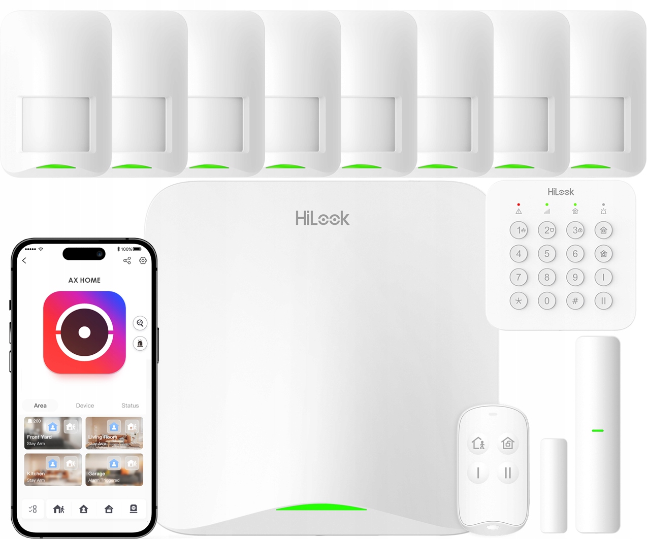 Bezdrôtový alarm 8x Pir detektor Ax Home WiFi Lte s manipulátorom Hilook