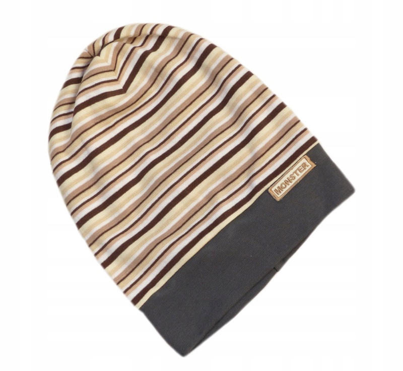 

Czapka Chłopięca beanie smerfetka 52-55 paseczki L