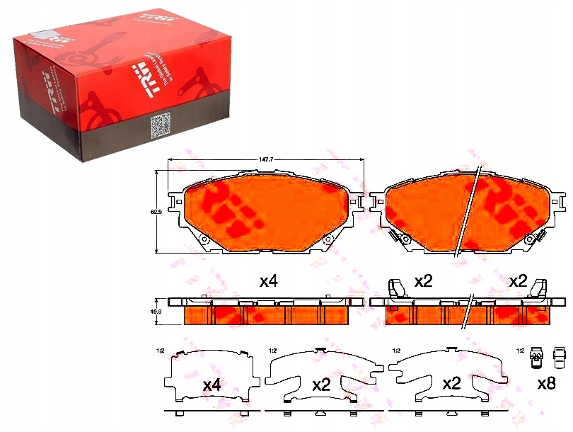 Brzdové Destičky Mitsubishi Přední Canter 86- Fuso Asistent Kolize #34