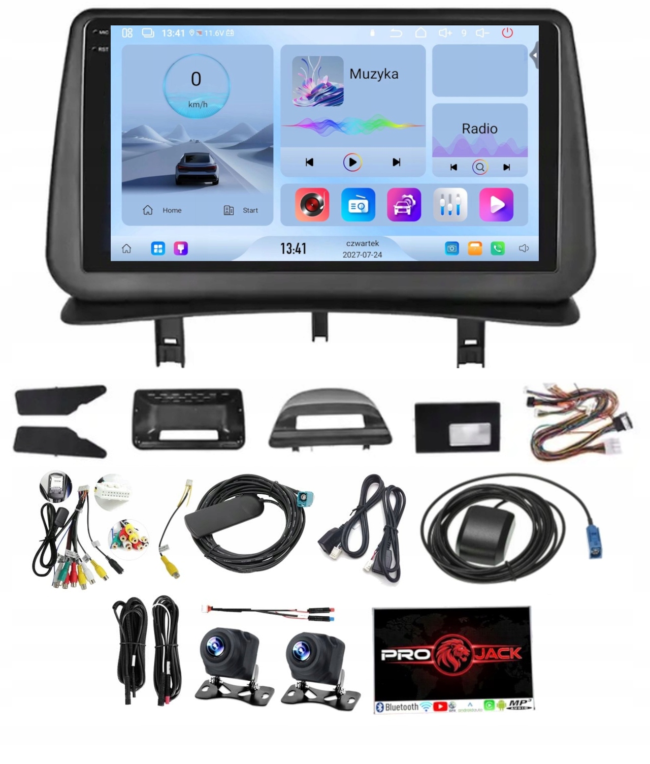 Rádio Navigace Renault Clio 2005-2014 Carplay Android Auto 4GB 64GB Sim