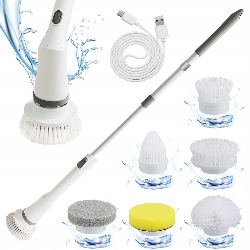 Levně Elektrický kartáč na podlahu pro drhnutí stěnových skel, štěrbinový