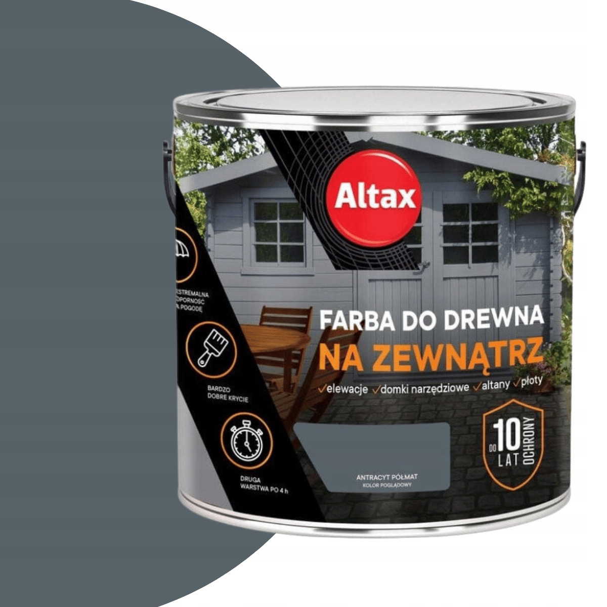 Altax Barva na dřevo Renovační 2,5L Antracit