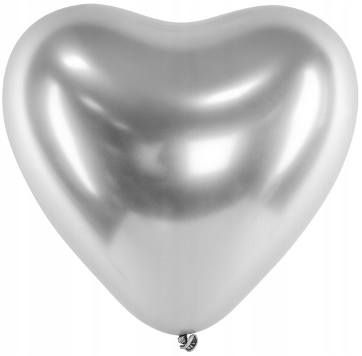 

Balony Serca Glossy Srebrne Walentynki Ślub 1szt.