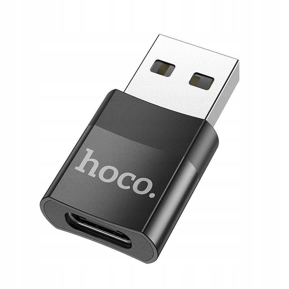 Hoco adapter Otg ze złącza Typ C do Usb (męski) UA17 czarny