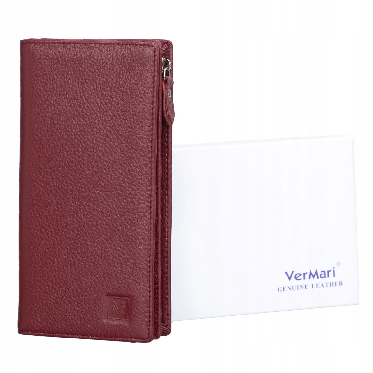 Portfel damski Skórzany VerMari Morbido Bordowy