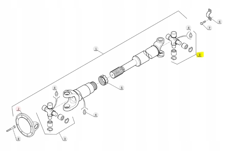 749824 - Manitou - Krzyżak wału napędowego Stan opakowania oryginalne