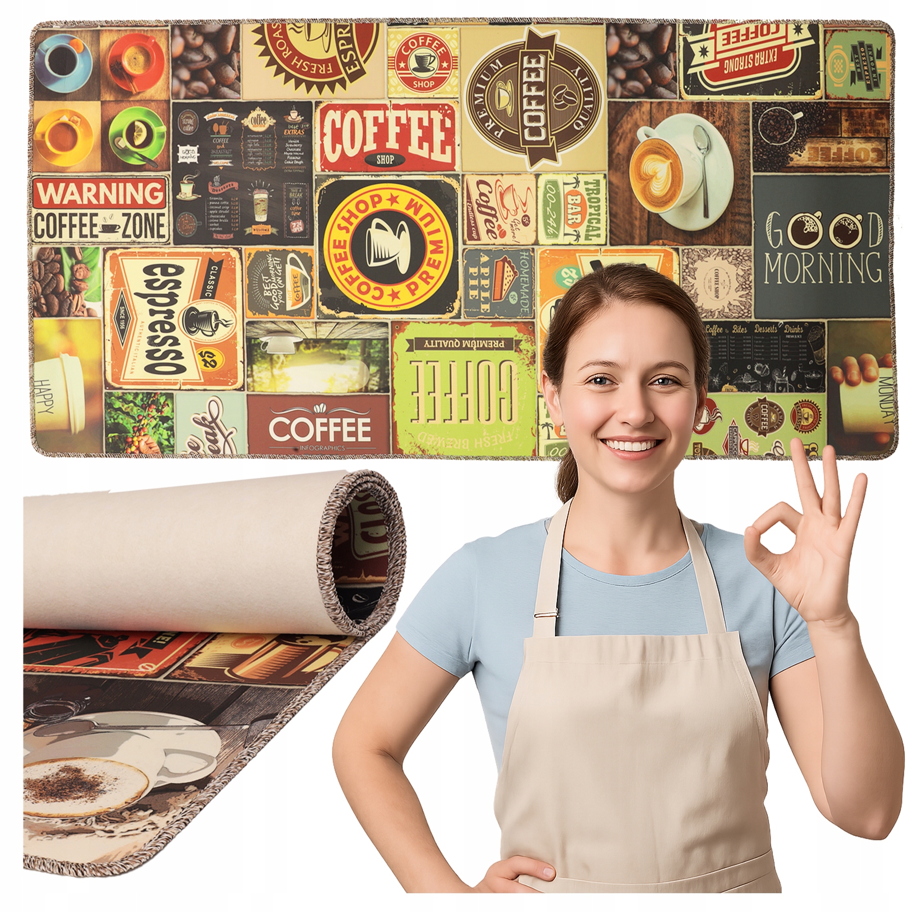 Koberec Do Kuchyně Vinylová Podlahová Rohož 180 X 100 CM Pvc Běhoun Kuchyňský