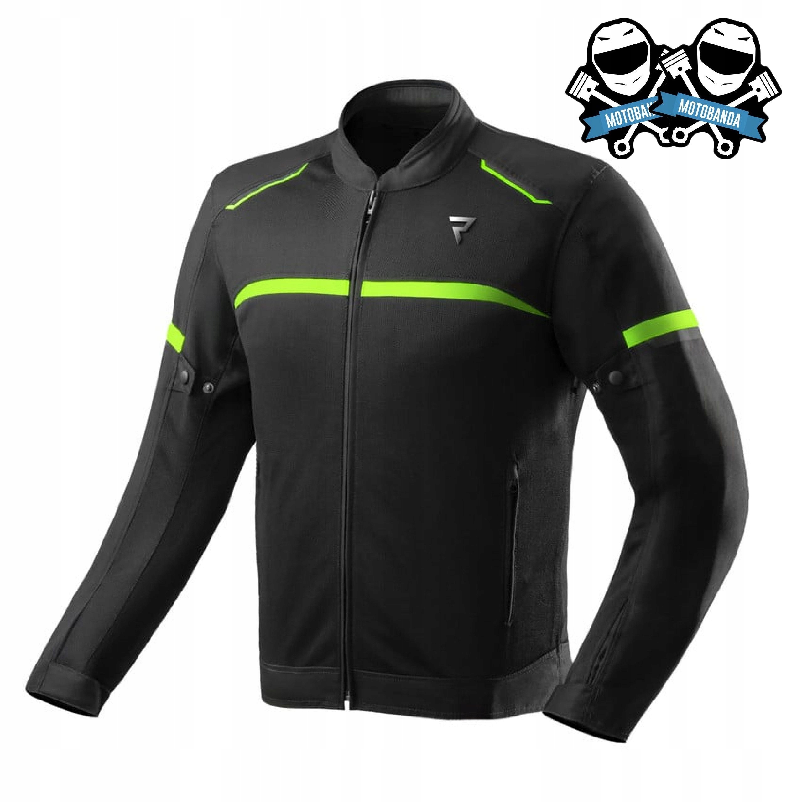 Męska Kurtka Motocyklowa Dwuwarstwowa Rebelhorn Echo Black Fluo Yellow