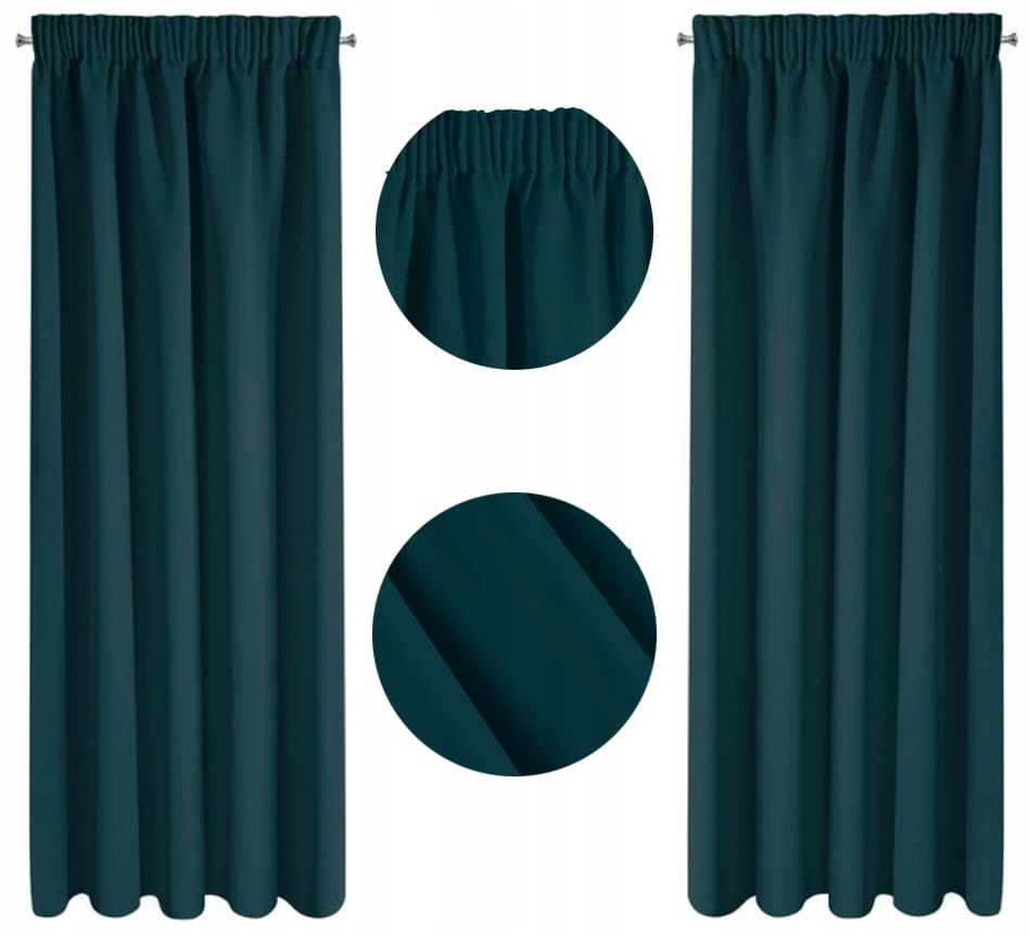 

Zasłona Gotowa Na taśmie 135x270 Petrol Zaciemniaj