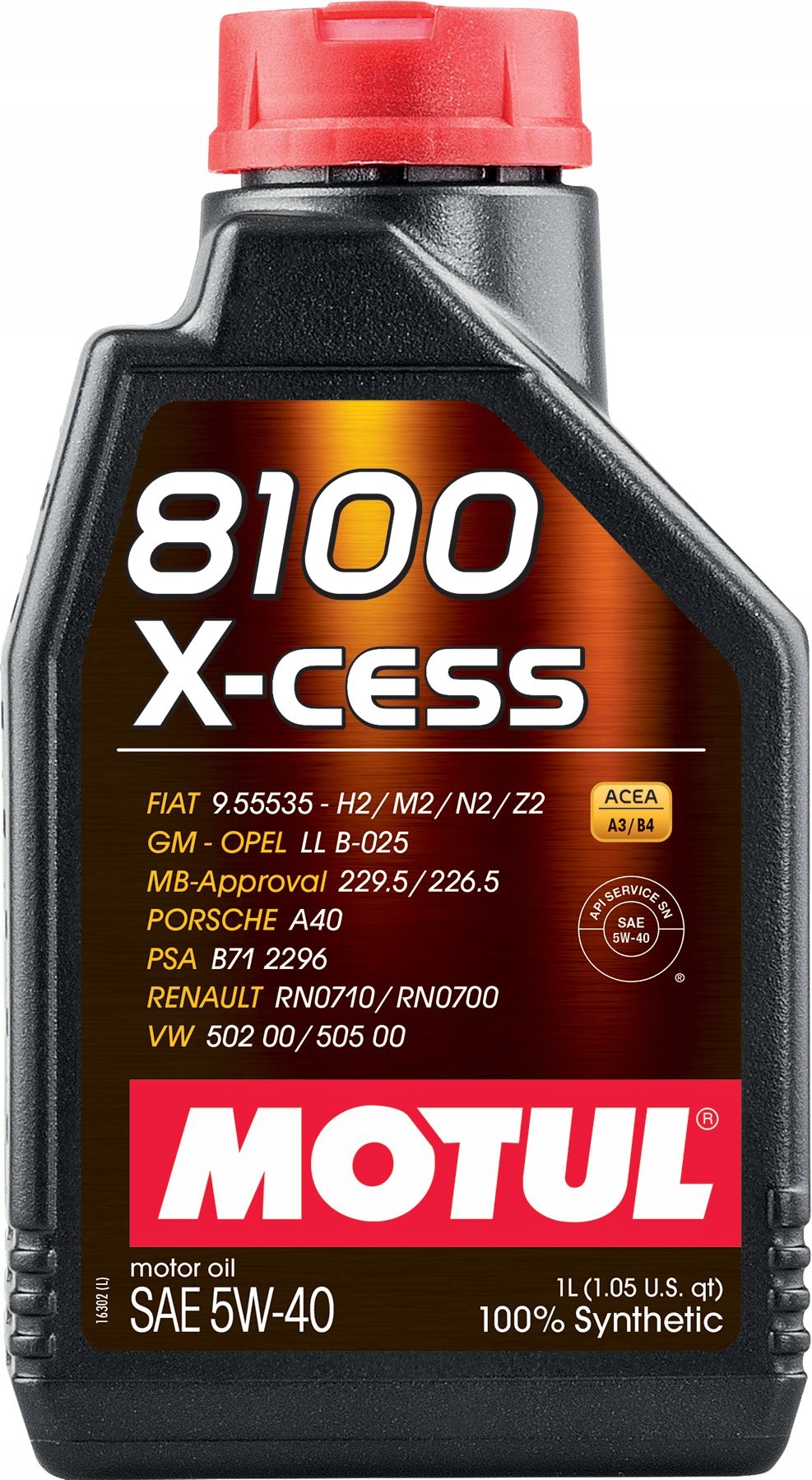 Olej Motul 5W40 1L 8100 X-cess A3/B4 502.00 505.00 229.5 226.5 A40
