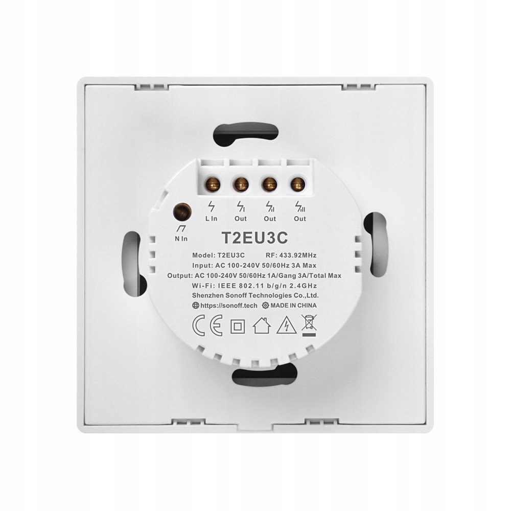 

Sonoff T2EU3C Tx 3-kanałowy WiFi Rf 433
