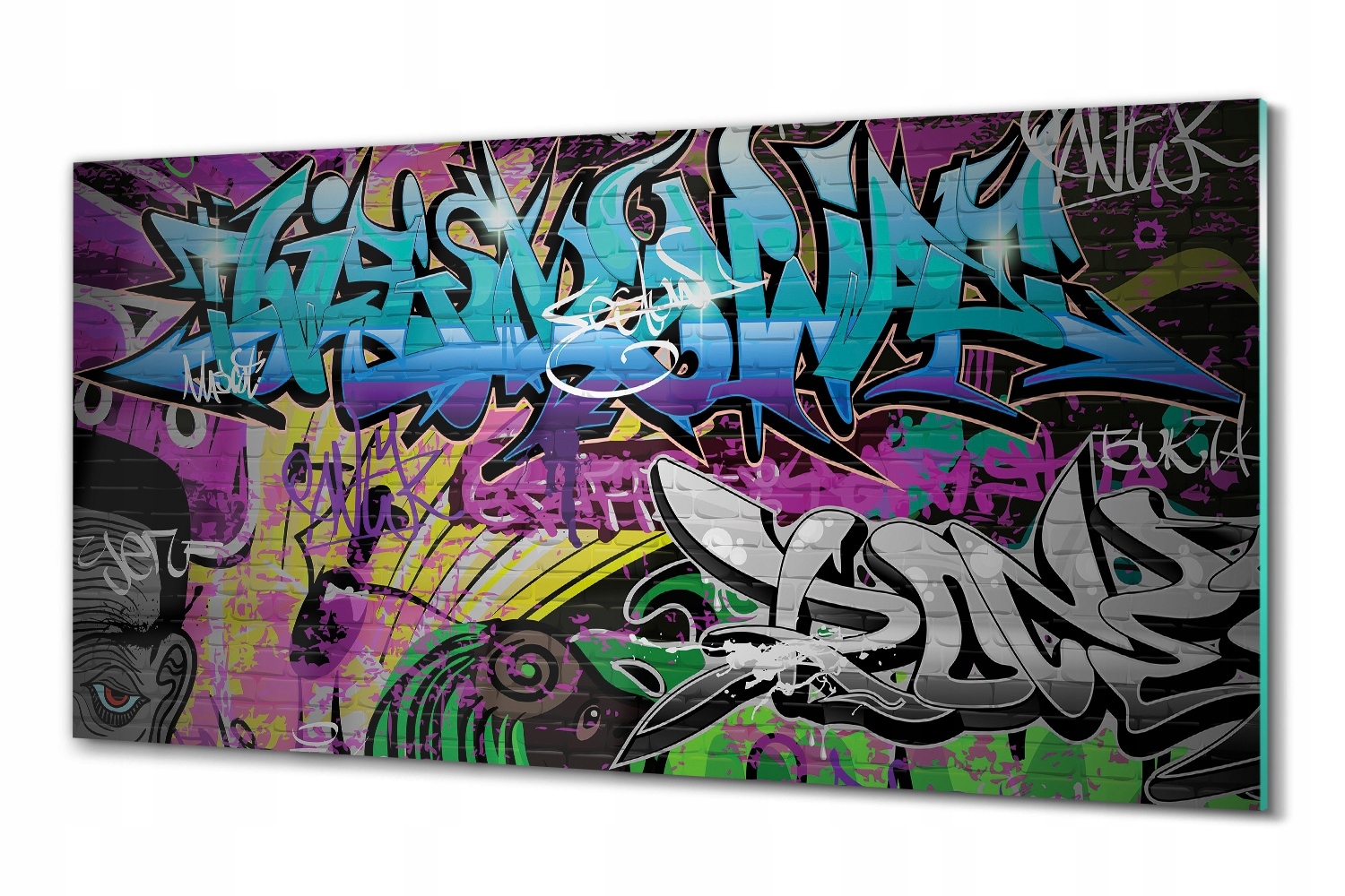 Sklenené foto na stenu Graffiti stena 100x50