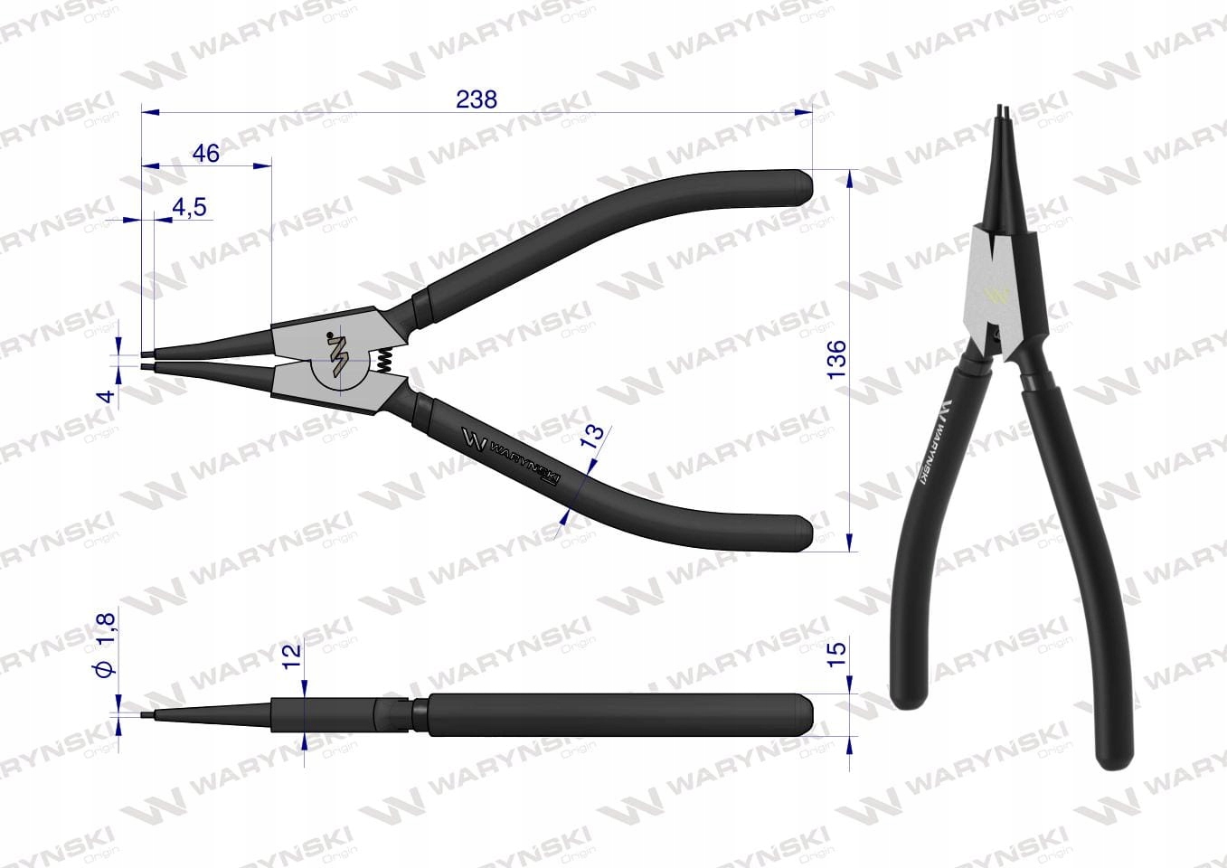 SZCZYPCE DO PIERŚCIENI 240 MM ZEWNĘTRZNE WARYŃSKI Kod producenta WMP113