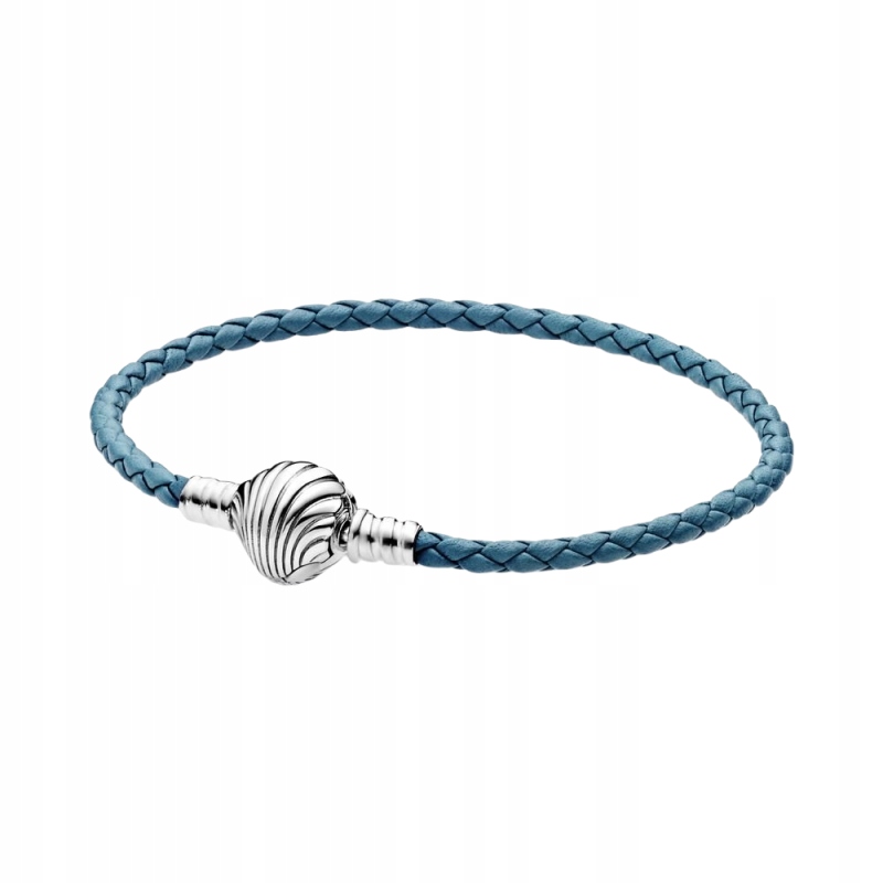 

Srebrna bransoletka turkusowa skórka muszelka 925