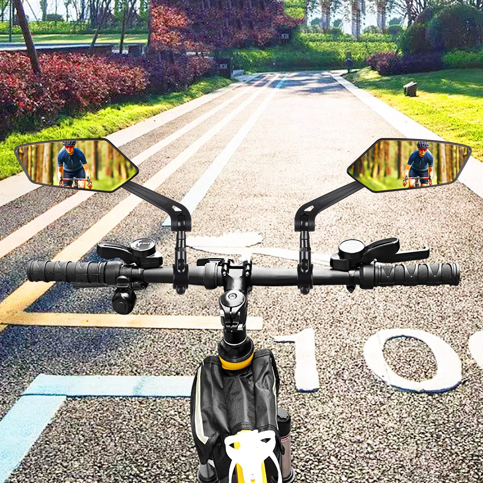 2X LUSTERKA WSTECZNE ROWERY DO KIEROWNICY 20–24MM DO ROWERÓW ELEKTRYCZNYCH Model Lusterko rowerowe