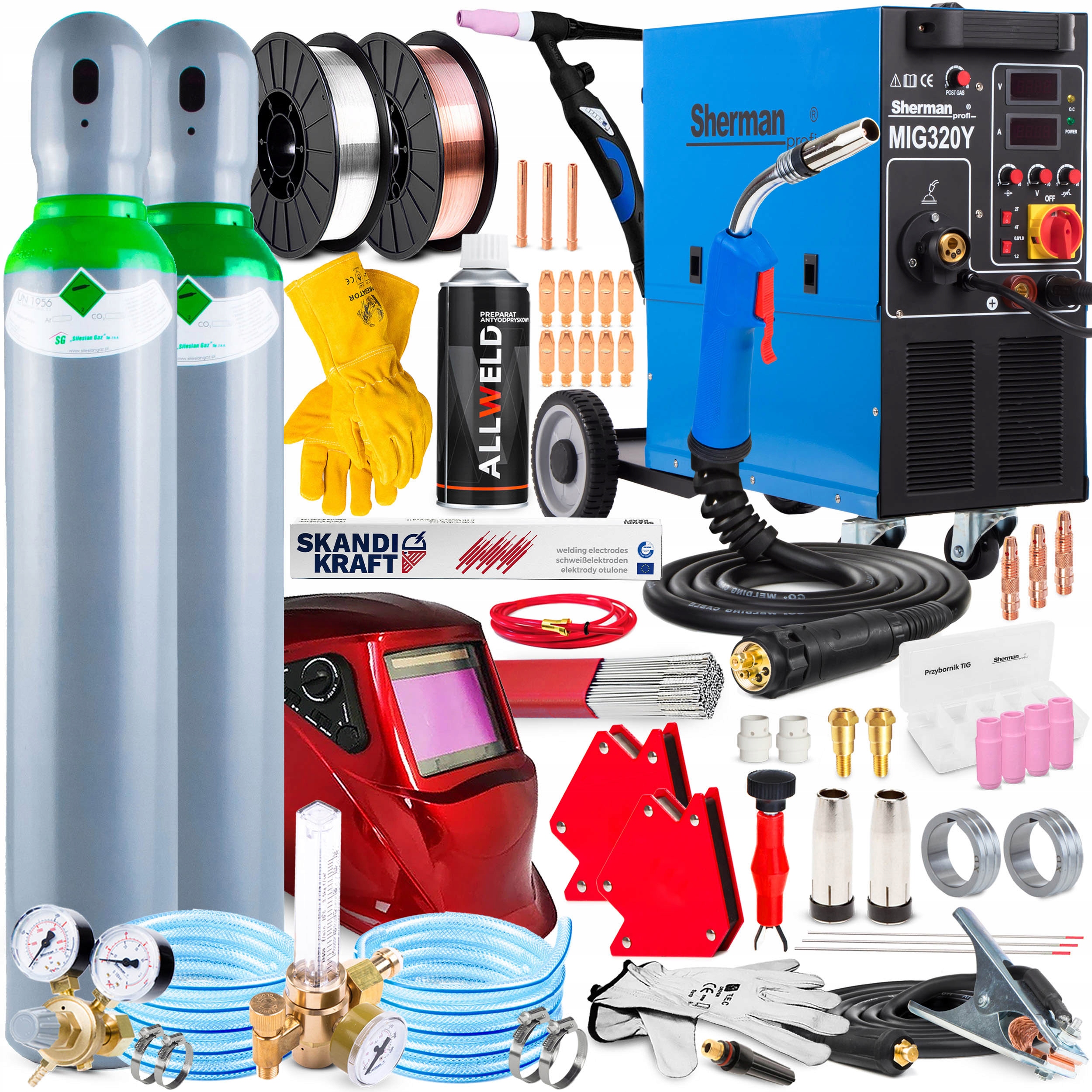 Poloautomatický Svařovací Invertor Sherman Mig 320Y 4R 400V 320A 4X4 Hliník