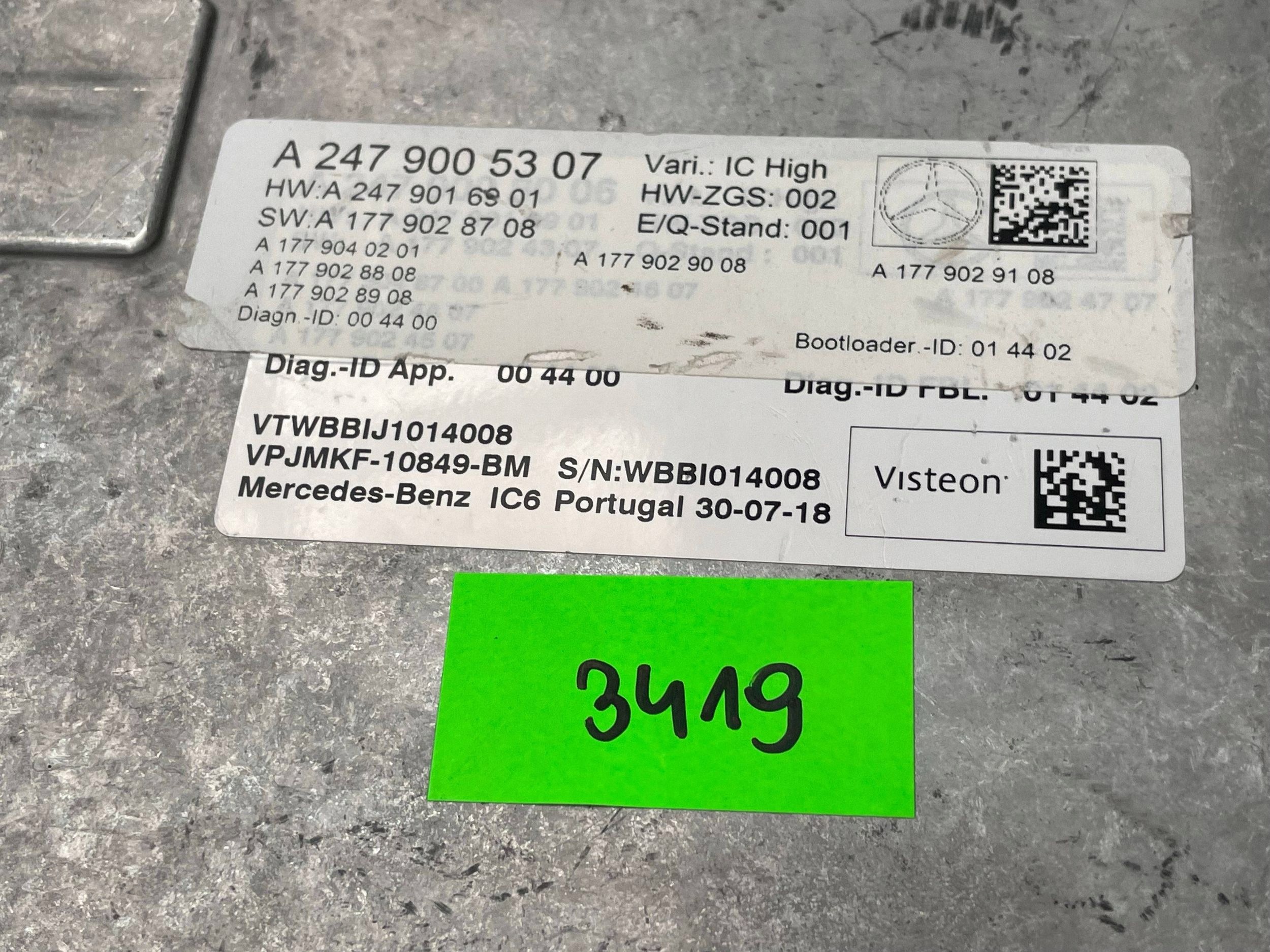 MERCEDES AKLASA W177 module control unit of the dial A2479005307 !J