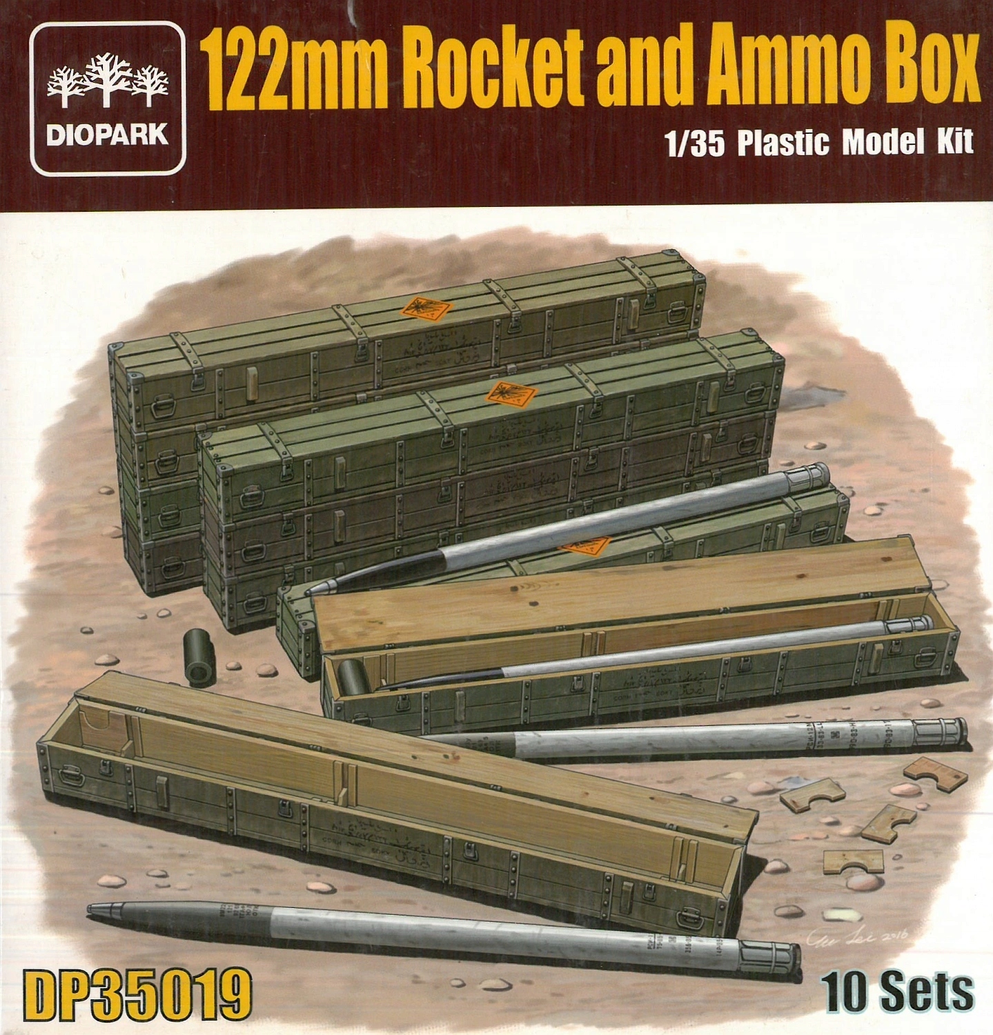 Diopark 35019 Raketa 122 mm a bedna na munici, 10 sad