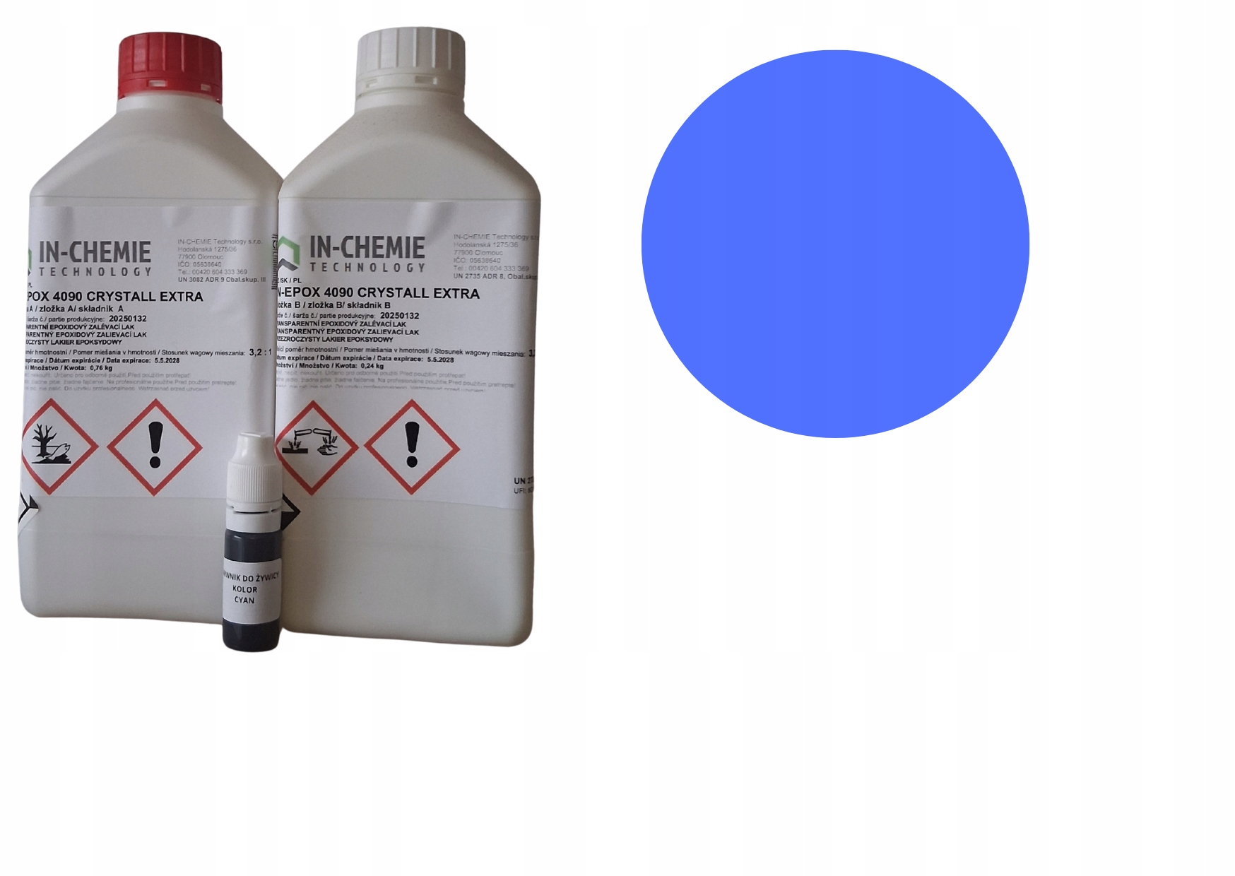 Sada Epoxidová pryskyřice Crystall 1 kg barvivo pro pryskyřici modrá 10 ml