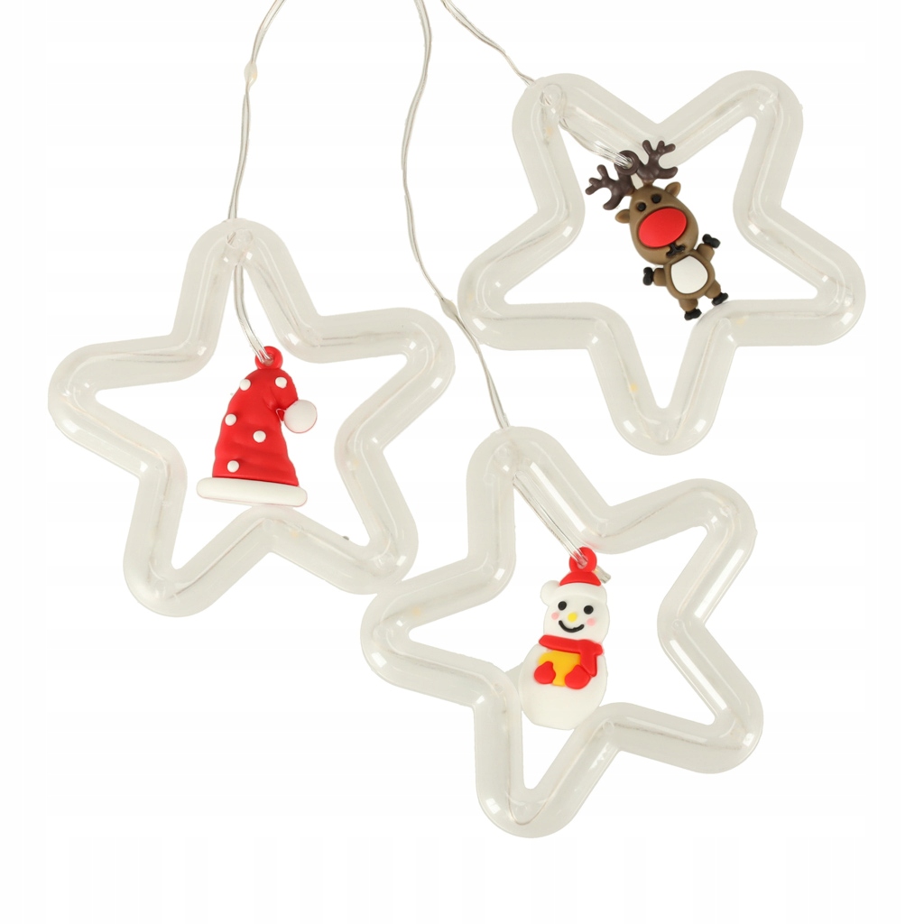 Lampki LED kurtyna z figurkami Boże Narodzenie 3m 125LED 10 żarówek biały Marka Ikonka