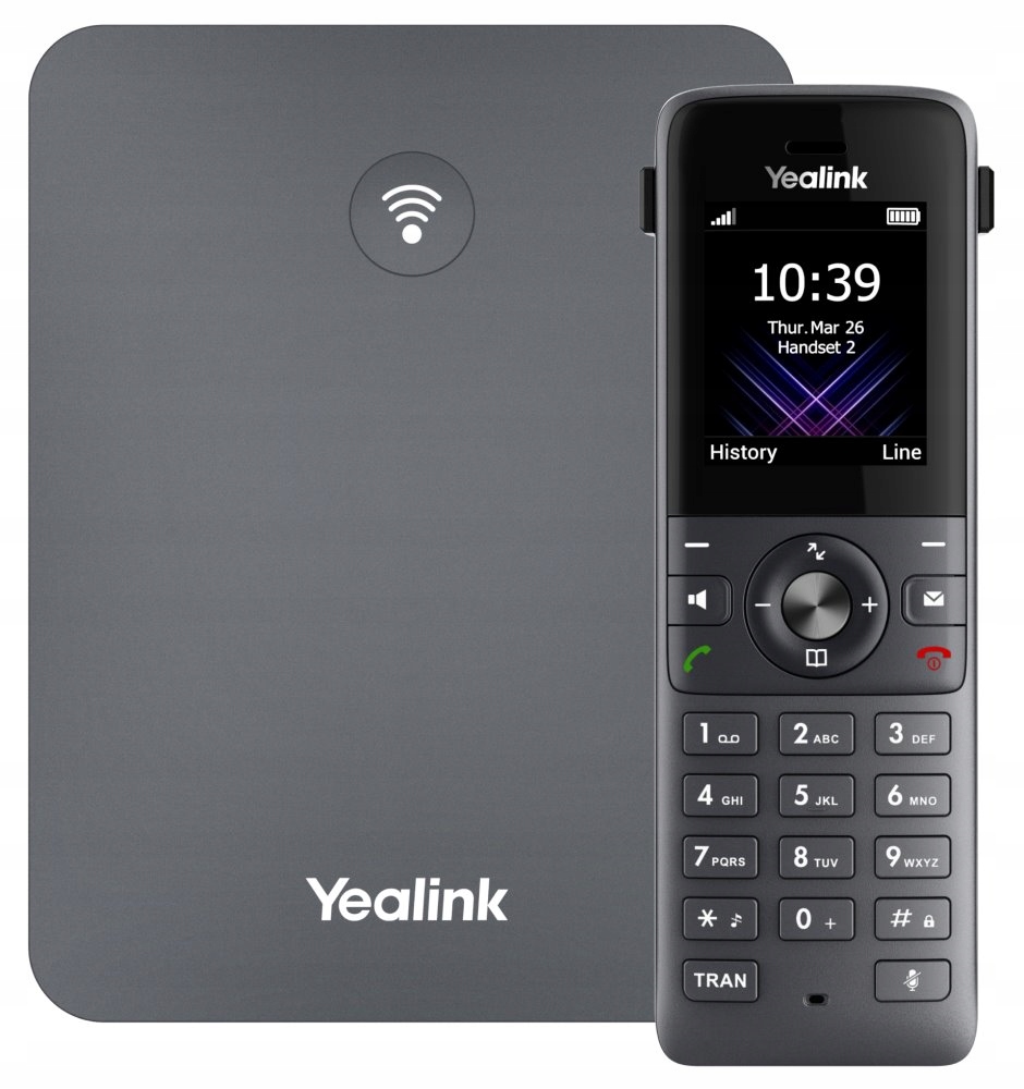 Yealink W73P, Ip Dect báze+ručka, PoE, 1,8" barevný displej, až 10 ruček, 1