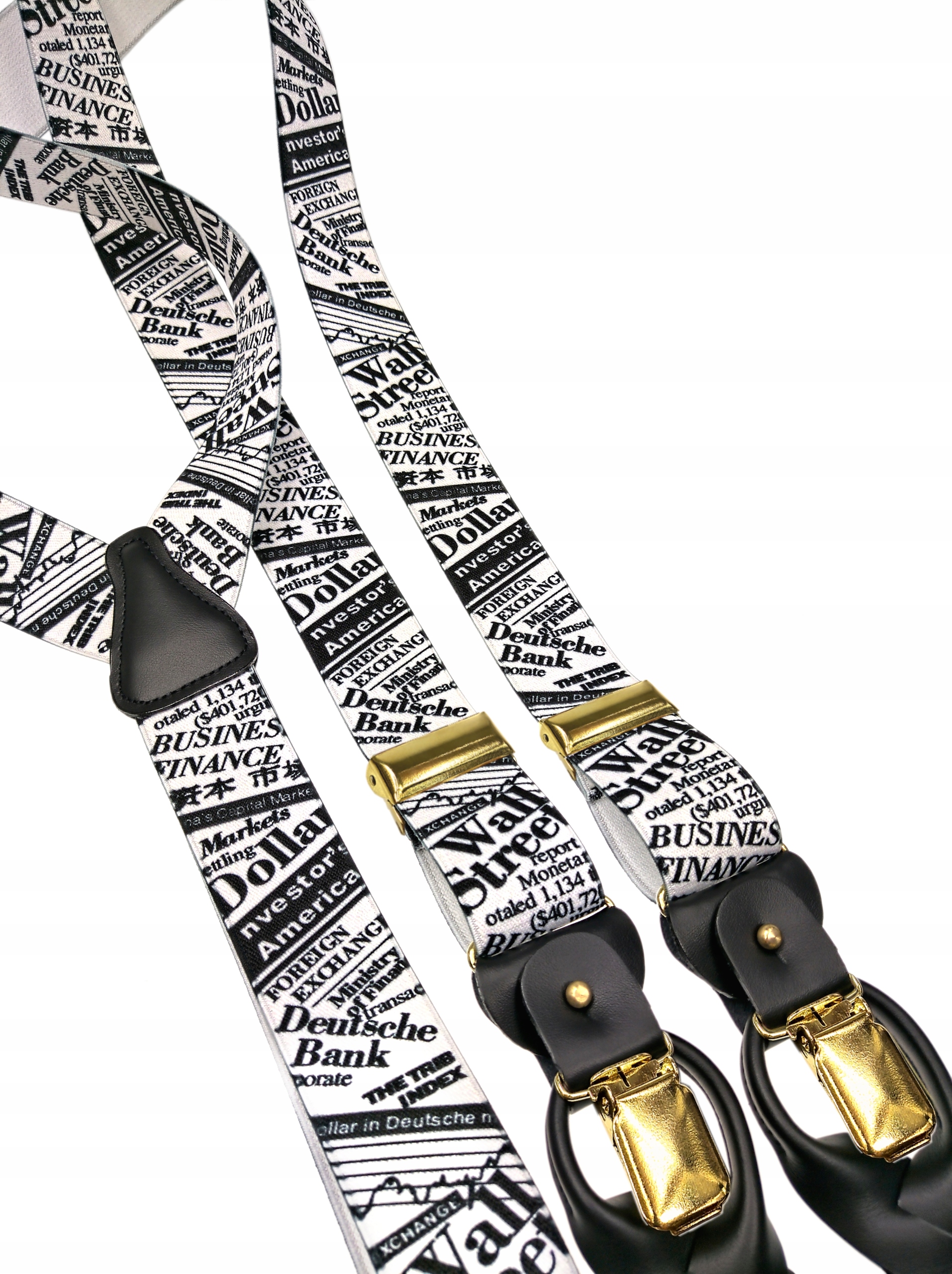 Szelki do spodni NA GUZIKI 2w1 GUMA motyw GAZETY Rodzaj do spodni