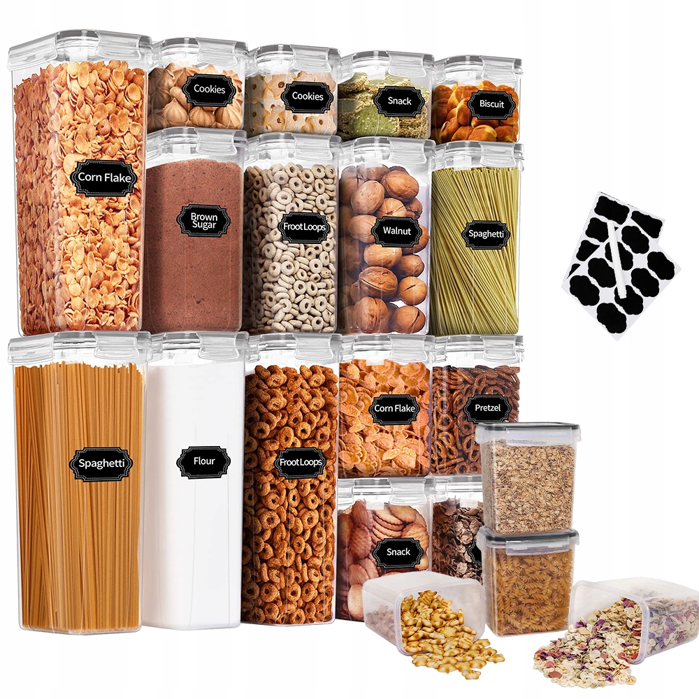 Nádoba Kuchyňská Zavařovací Sklenice Plastová Na Živiny Sada 16 Ks