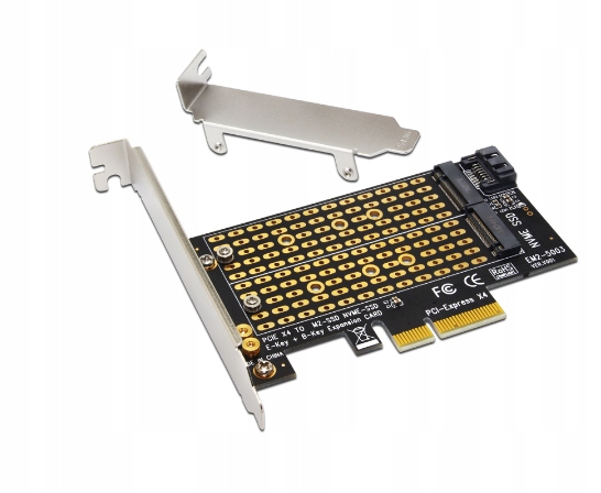Adapter karta przejściówka PCI-e x4 SSD M.2 Sata NVMe DUAL MBKey