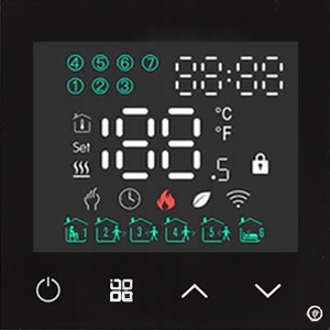 Modul Pokojový Termostat Wifi Tuya Smart Regulátor Černý