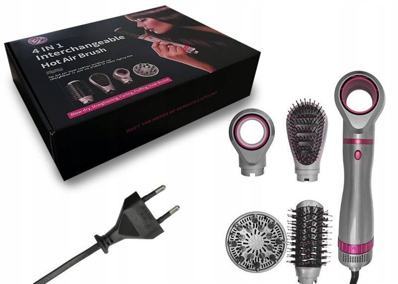 Fén na vlasy 4v1 kartáč, vlnovka Silná