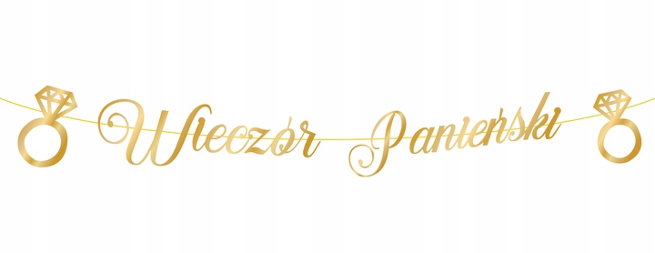 

Baner wieczór panieński złoty napis girlanda 150cm