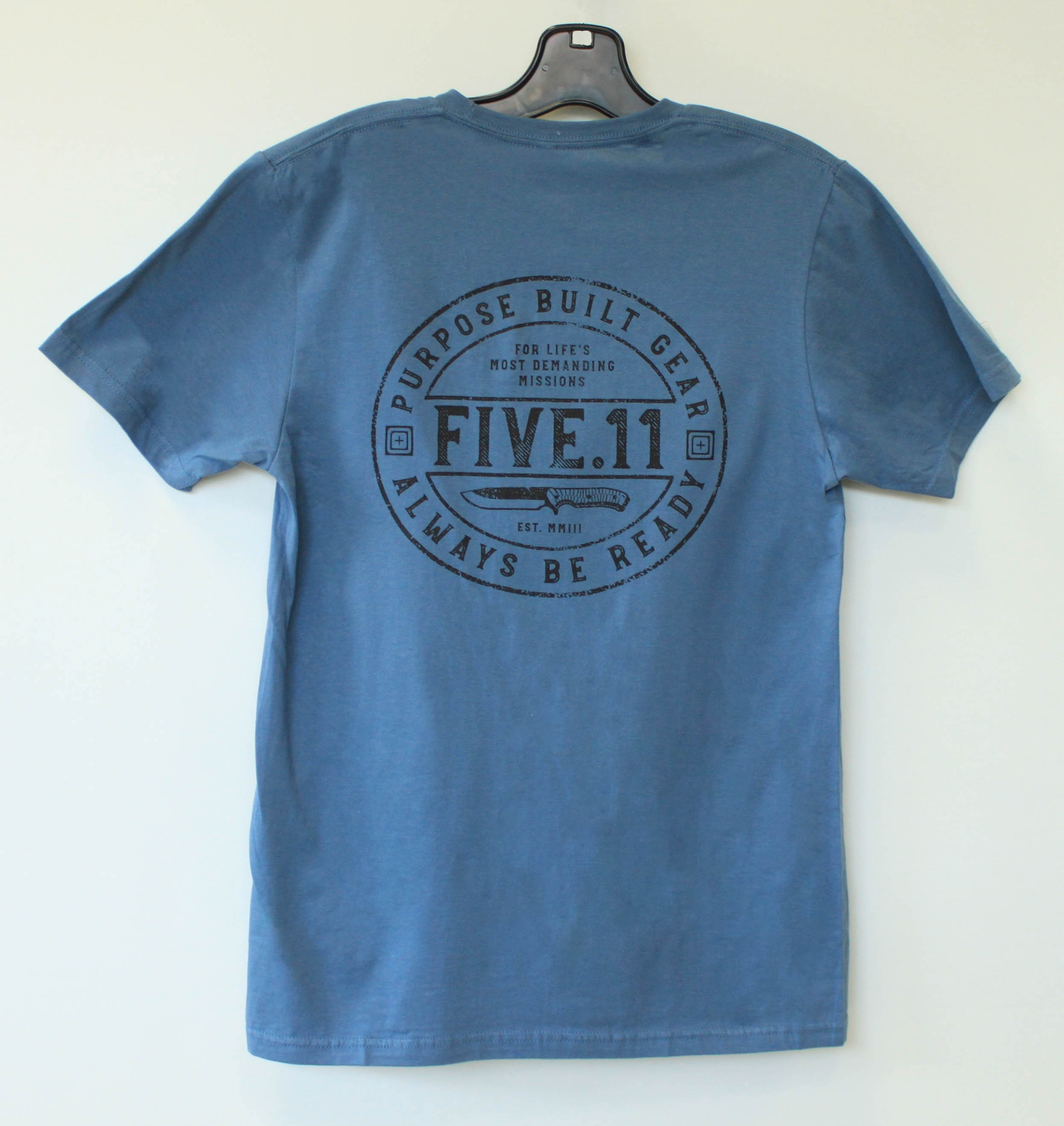 5.11 Tričko Emea Camp Emblem s krátkým rukávem, šedá modrá, velikost S, 76283