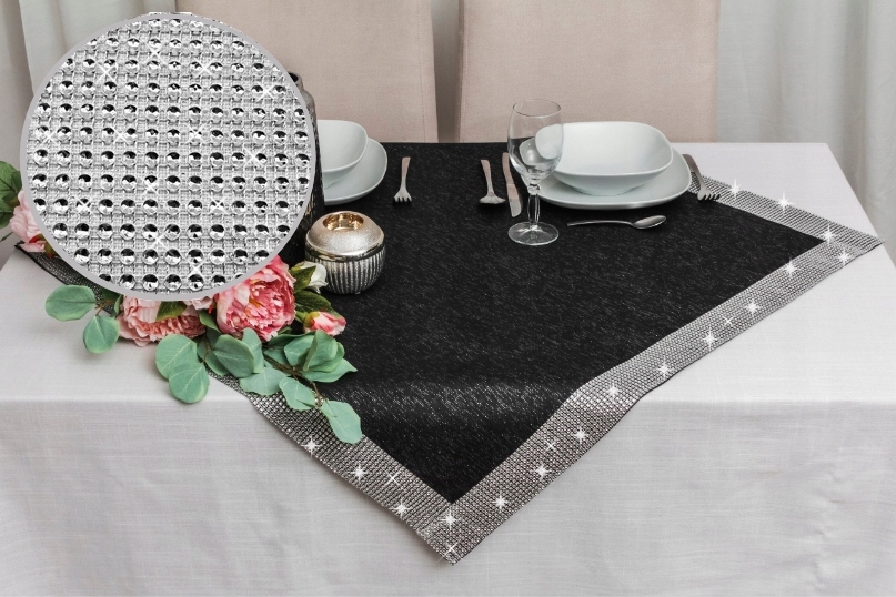 

Obrus Kwadrat Glamour Cyrkonie 85x85 Czarny Święta