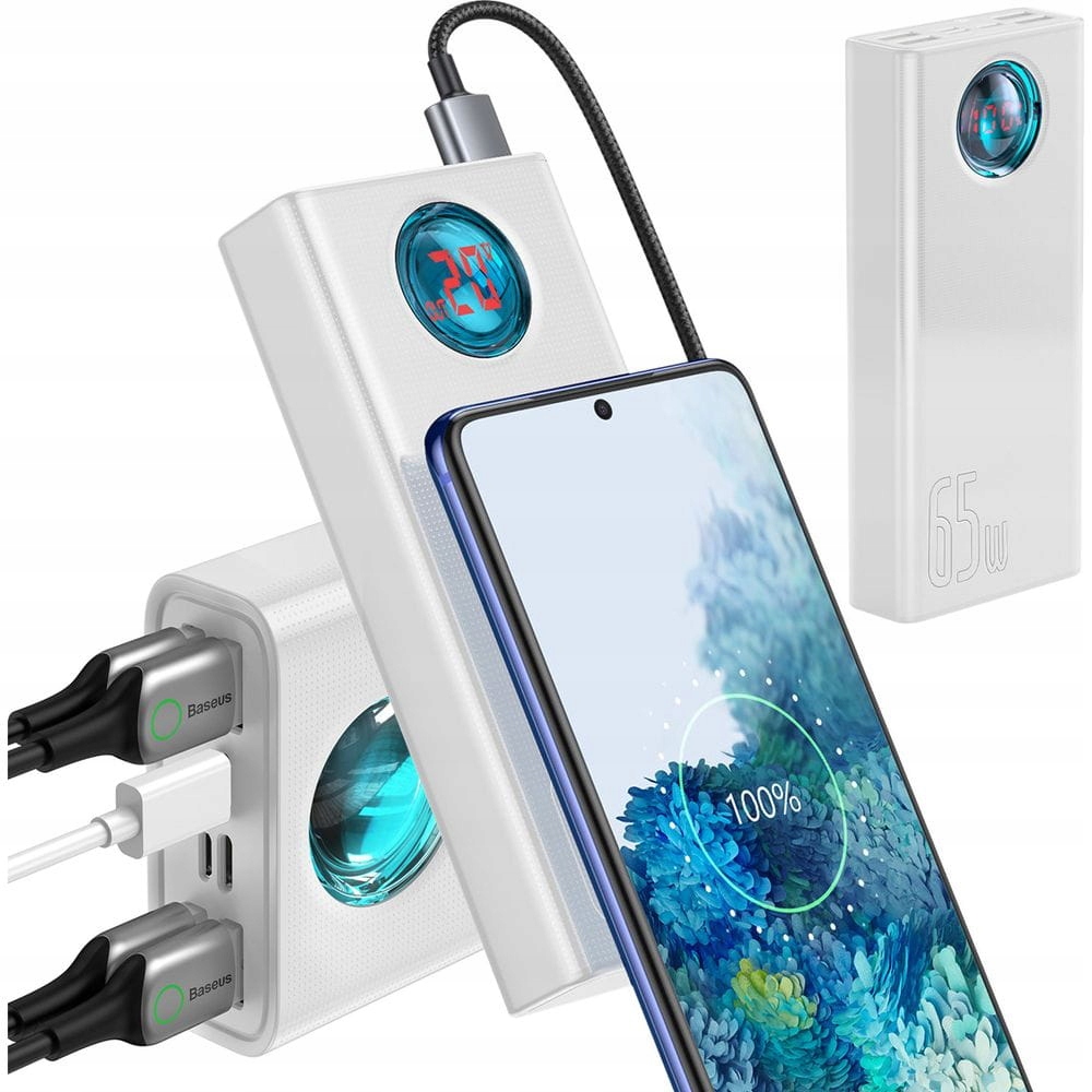 Power bank Usb-a, Usb-c, microUSB, Lightning, Baseus 30000 mAh rýchly Qc Pd