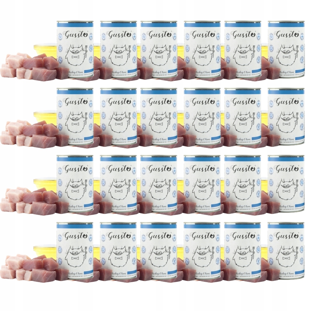 Gussto Cat Turkey & Tuna Indyk Tuńczyk 24 x 400 g